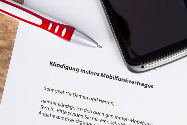 cancel the current mobile phone contract in germany